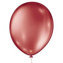Balão 16" Liso Metalizado Vermelho Pacote com 10 Unidades