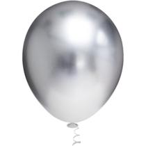 Balão 16 Liso Platino Prata Redondo PCT.C/12 Balão 16 Liso Platino Prata Redondo PCT.C/12