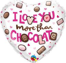 Balao 18 coração i love you more than chocolate 16678 Balao 18 coração i love you more than chocolate 16678