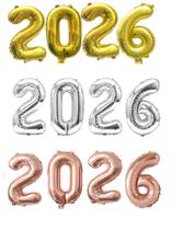 Balão 2026 40 cm Ano Novo Reveillon Dourado Prata ou Rosê Balão 2026 40 cm Ano Novo Reveillon Dourado Prata ou Rosê