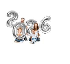 Balão 2026 Decoração Ano Novo Gigante Prata