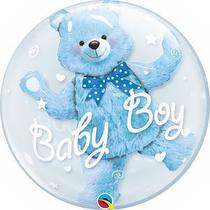 Balao 24 bubble duplo baby boy-ursinho azul 29486