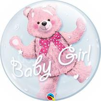 Balao 24 bubble duplo baby girl-ursinho rosa 29488 Balao 24 bubble duplo baby girl-ursinho rosa 29488