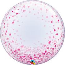 Balao 24 deco bubble pontos de confete rosa 57790