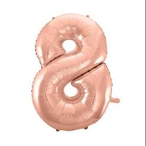 Balão 28 número 8 rose gold mb Balão 28 número 8 rose gold mb