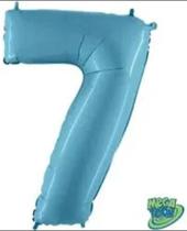 Balão 40 numero 7 azul bebe grabo Balão 40 numero 7 azul bebe grabo