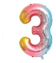 Balão 40 Números Metalizado Aniversário Festa Decorações