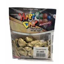Balão 5 Alumínio Dourado 25un - Happy Day