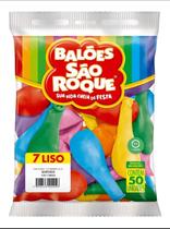 Balao 7 liso sortido pct 50 un sao roque