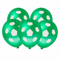 Balão 8 Polegadas Futebol Verde e Branco 20 Unidades Piffer Festas - Inspire sua Festa Loja