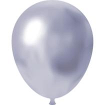 Balão 9 Liso Prata Metalico Cromado Pacote com 25 Balão 9 Liso Prata Metalico Cromado Pacote com 25