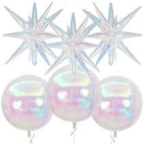 Balão Adorely 4D Round Ball e Explosion Star 6 unidades