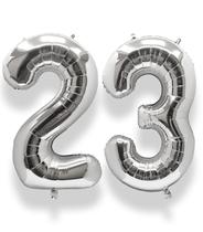 Balão AULE de 40 polegadas Silver Number 23 Helium Foil