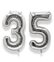 Balão AULE de 40 polegadas Silver Number 35 Helium Foil Balão AULE de 40 polegadas Silver Number 35 Helium Foil