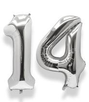 Balão AULE Foil Number 14 Silver 40 polegadas para festa de aniversário Balão AULE Foil Number 14 Silver 40 polegadas para festa de aniversário