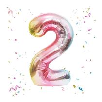 Balão Beeyaky Giant Rainbow Number 2, festa de aniversário de 1 m Balão Beeyaky Giant Rainbow Number 2, festa de aniversário de 1 m