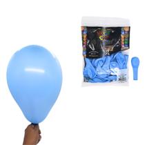 Balão Bexiga 9 Polegadas Liso - 30 unidades - Happy Day-Cor AzulClaro