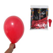 Balão Bexiga 9 Polegadas Liso - 30 unidades - Happy Day-Cor Vermelho