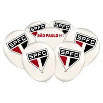 Balão Bexiga 9" São Paulo Festa de Aniversário e Comemoração Futebol - 25 Unidades - Festcolor