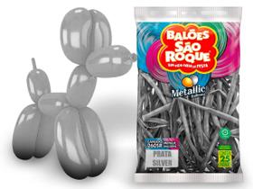 Balão Bexiga Balões Palito Canudo Espaguete Bexiga São Roque de Festa Modelagem Fácil Cromado Metalico Pacote com 25 unidades Diversas Cores
