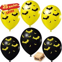 Balão Bexiga Batman 9 Polegadas Pacote De 25 Unds, BalõesLátex Estampado, Balão Bexiga Morcego 9 Polegadas C/25Unds