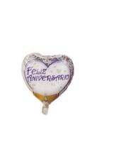 Balão Bexiga Coração Feliz Aniversário Metalizado Sortidos 46cm