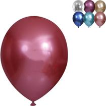 Balão Bexiga Cromado, 9 Polegadas Pacote De 25 Unds, Balão Metalizado Brilhante