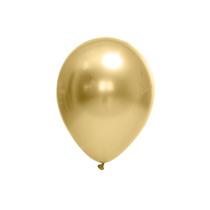 Balão Bexiga Dourado Ouro Cromado Metalizado Número 9 Polegadas 25 Unidades - Festball