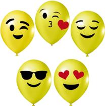 Balão Bexiga Emoji De 9 Polegadas, Balão Bexiga Estampado, Balões De Festa, Balões de Festa Infantil