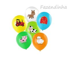 Balão Bexiga Fazendinha kit decoração festa infantil