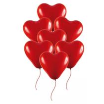 Balão Bexiga Formato Coração N6 Vermelho 100 Unidades