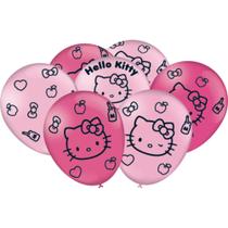 Balão - Bexiga Hello Kitty Rosa Premium - 25 Unidades - FESTCOLOR