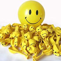 Balão Bexiga Látex Amarelo 9 Polegadas 25 Unidades, Balão Emoji E Sorrisos
