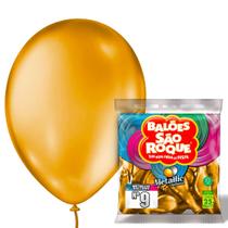 Balão Bexiga Látex Metalizado Metalico Nº 09 Polegadas Varias Cores 25 Unid Alumínio Cromado Para Festa Comemoração Decoração Aniversário São Roque