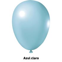 Balão Bexiga Liso Festa Decoração 6,5 Pol. Azul Claro C/25Un