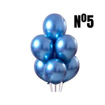 Balão Bexiga Metalica Azul Nº5 Decoração 25 Unidades - São Roque