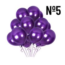 Balão Bexiga Metalica Cromada Roxo Nº5 Decoração - 25 Unidades - São Roque