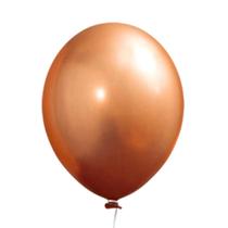 Balão Bexiga Metalizado Grande N16 com 10 un Cromado Cores 40 cm Alumínio Redondo Latex Rose Gold Várias Platino Número