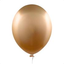 Balão Bexiga Metalizado Latex 25 Unidades Dourado - 5 Polegadas Balão Bexiga Metalizado Latex 25 Unidades Dourado - 5 Polegadas