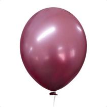 Balão Bexiga Metalizado Latex 25 Unidades Pink - 5 Polegadas
