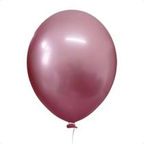 Balão Bexiga Metalizado Latex 25 Unidades rose - 5 Polegadas