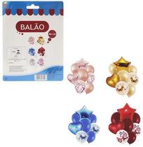 Balao / Bexiga Metalizado Sortidos Colors Com 8 Pecas