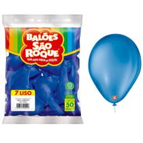 Balão Bexiga N 7 Azul Cobalto Com 50 unidades - São Roque