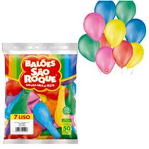 Balão Bexiga N 7 Sortido Com 50 unidades - São Roque