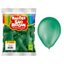 Balão Bexiga N 7 Verde Folha Com 50 unidades - São Roque Balão Bexiga N 7 Verde Folha Com 50 unidades - São Roque