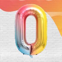 Balão Bexiga Numerais Degradê 16 Polegadas Metalizado Premium - Decoração Festas, Eventos, Balada.