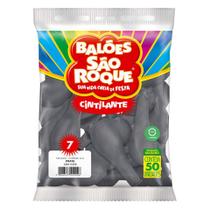 Balão Bexiga Prata Cintilante N 7 C/50 Unid São Roque