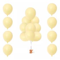 Balão Bexiga Redondo Candy Amarelo N9 50 Unidades