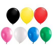 Balão Bexiga Redondo Liso Varias Cores N9 50 Unidades