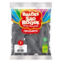 Balão Bexiga São Roque Cintilante N7 C/50 Prata Balão Bexiga São Roque Cintilante N7 C/50 Prata